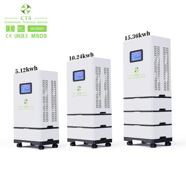 51.2v 100ah 200ah 300ah lifepo4 all in one lithium iron battery stack with hybrid inverter