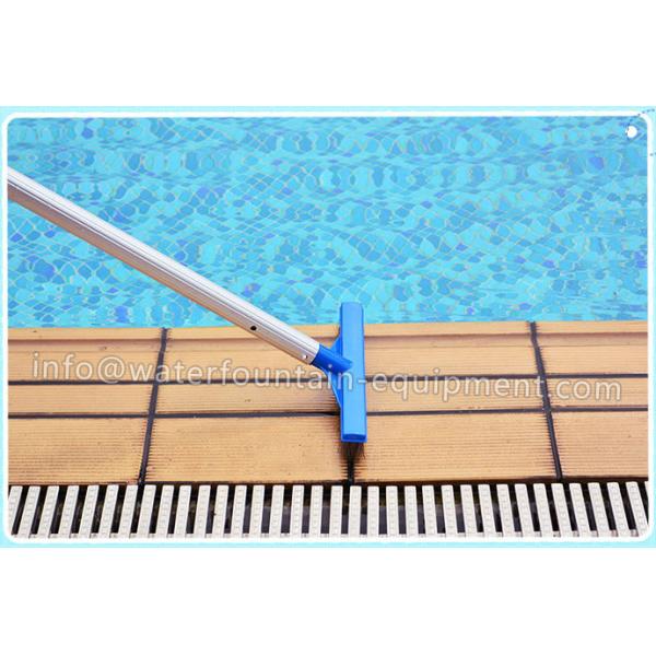 Blue Cleaning Swimming Pool Accessories Stainless Steel Algae Brush With 12cm Handle