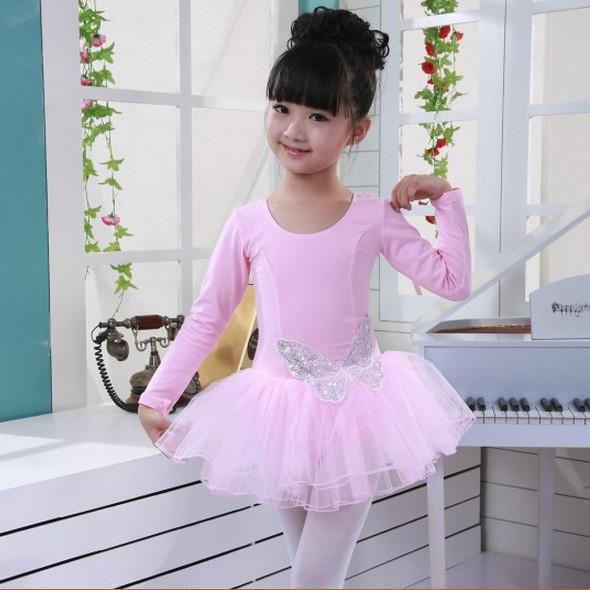 Children's ballet dance skirt girls long sleeve costume princess skirt of bitter fleabane