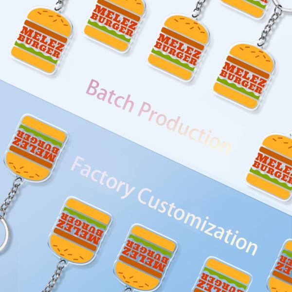 Chave transparente de acrílico com anel de metal durável e impressão personalizada
