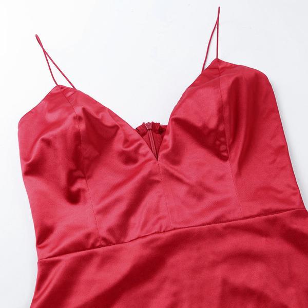 Solid Color 98cm Sexy Women Dresses , Backless Bodycon Strap Dress V Neck