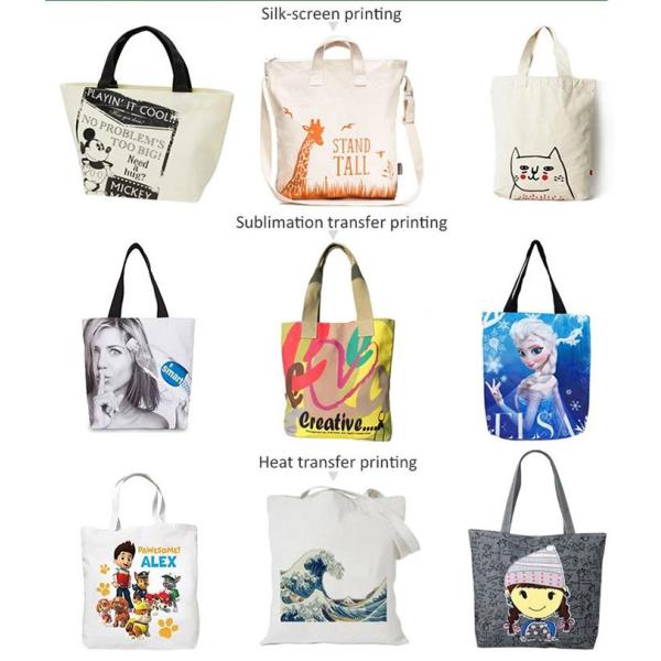 Customized Cotton Canvas Tote Bag , Organic Cotton Tote Bags Plain Woven Fabric