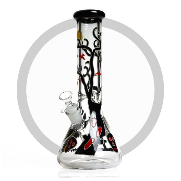 13.5 Inches Smoking Water Pipe 7mm Thick Glass Luminous Art Design Ice Catcher Bong