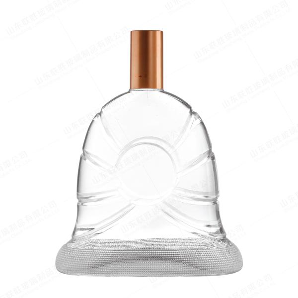 500ml 700ml 750ml Fishtail Shape Transparent Whiskey Gin Glass Bottle for Beverage