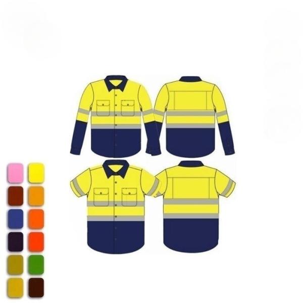 ODM Reflective Safety Shirts Quick Dry Work Construction Reflective Polo Shirts