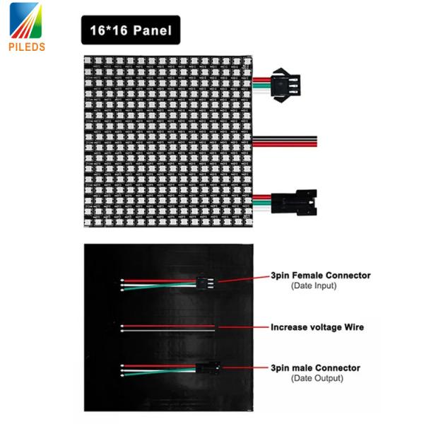 Гибкие адресные светодиодные матричные панели 5050 SMD WS2812B 16x16
