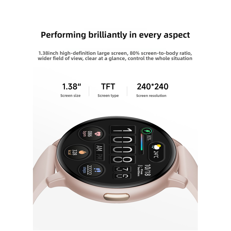 Bluetooth Call Fitness Smart Watch with Heart Rate Blood Oxygen Sleep Monitor IP67 Waterproof Multi-Sport Tracker for iOS Android