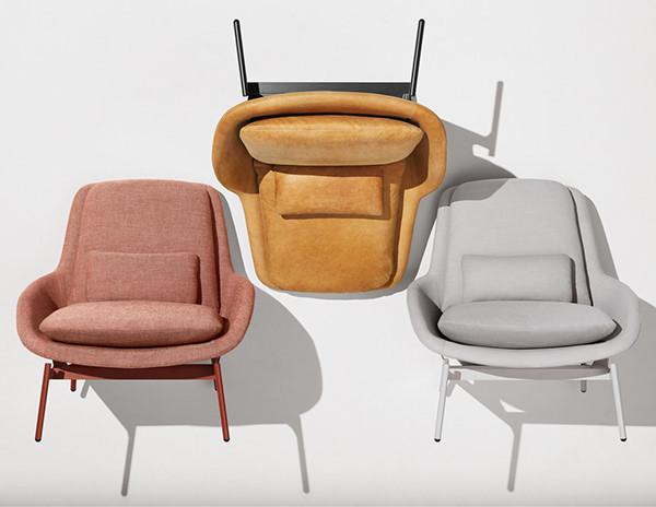 FIELD LOUNGE CHAIR HC180 Upholstered Fabric Metal Frame Living Room Italian Designer Modern Field Lounge Chair