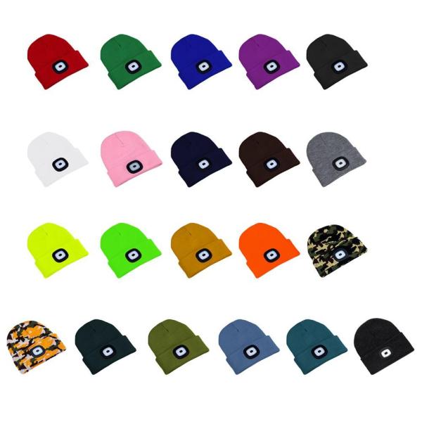 Factory Price LED Lighted Beanie Cap Hip Hop Men Knit Hat Winter Warm Hunting Camping Running Hat Gifts For Woman Man