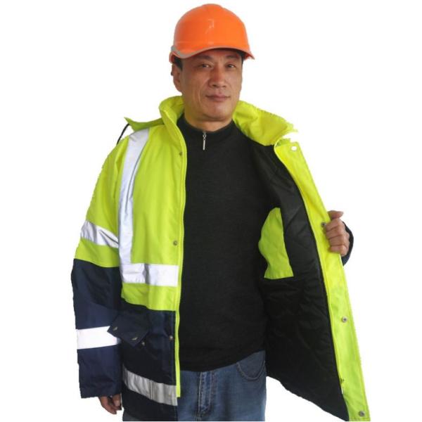 2 людей курток 300Д Оксфорда работы зимы тона куртки безопасности зимы отражательных