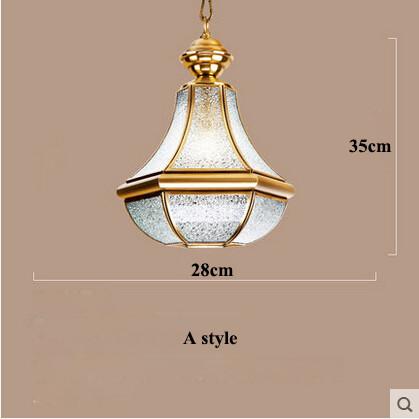 Europe Lustre Copper Led Pendant Chandeliers Lamp Glass Corridor Led Chandelier(WH-CI-140)