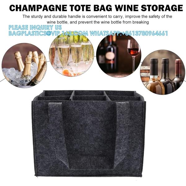 Bottle Bag, Wine Carrier Tote Holders With Separate Partition, Portable Wine Bottle Gift Bags With Handle