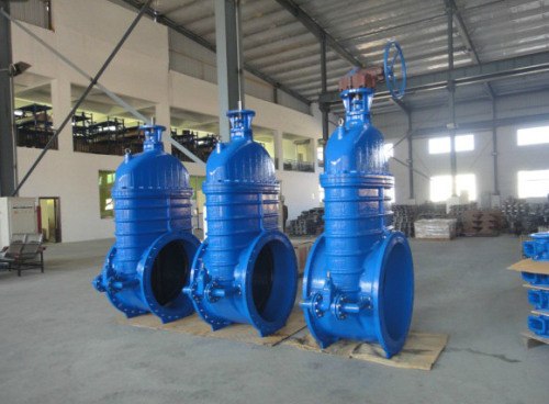DIN PN10 PN16 Ductile Cast Iron GGG50 Hand wheel Resilient Seated Water Seal Gate Valve