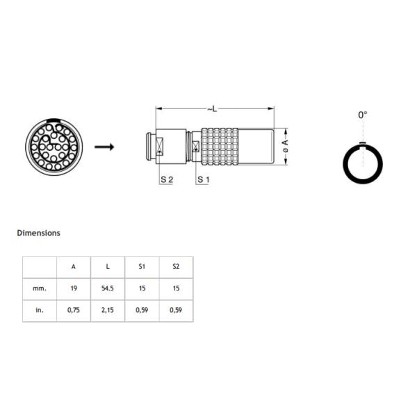 PHG 3B 24pin Circular Wire Connectors Lemo Replacement For Extension Cable PHG.3B.324