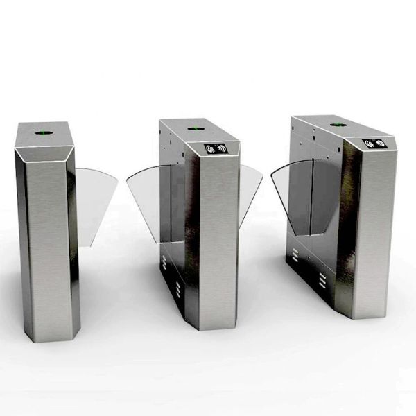 Double Direction Waist High Turnstile with Clear Acrylic Flap and Stainless Steel Housing