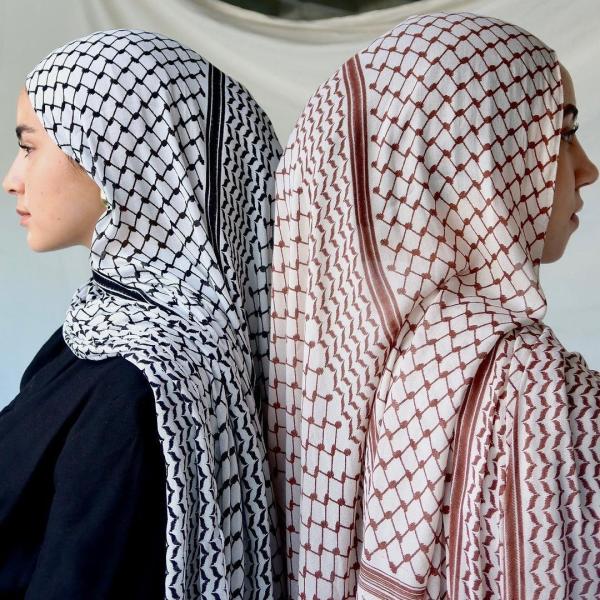 Wholesale New Middle East Muslim Women Keffiyeh Shemagh Palestine Printed Chiffon Hijab Scarf Shawls for Women