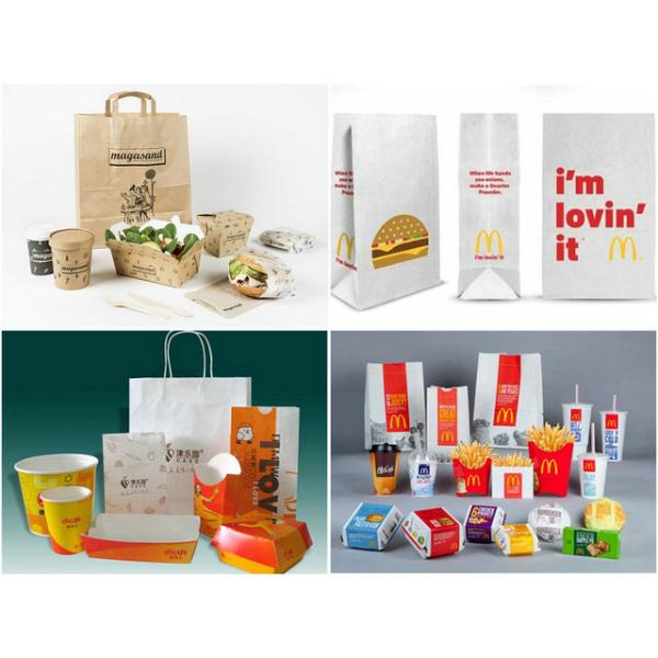 Waterproof 100gsm + 10gsm PE One Side Coated Brown or White Food Grade Paper Roll For Fast Food Packages