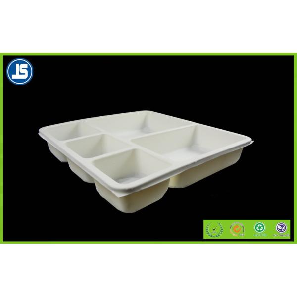 Disposable Biodegradable Food Trays 5 Compartment Tray Made From Corn Starch