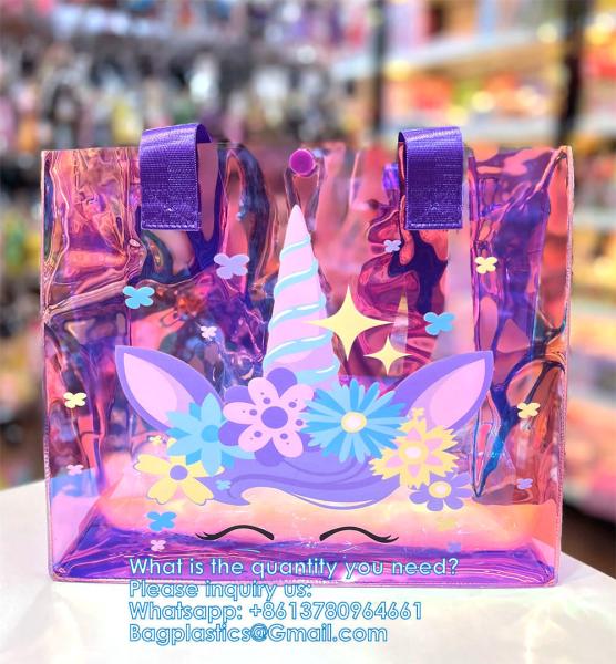 Eco-Friendly Waterproof Convenience Laser Pvc Beach Tote Bag Tote Pvc Bag Customizable Purses Ladies Transparent Jelly Tote Handbags Women PVC Hand Bags