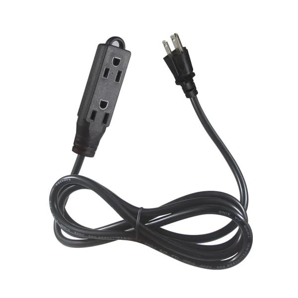 NEMA 5-15P to Single Receptacle Power Extension Cord - 3 Prong AC Plug to 1 Outlet Cable for Home, Office, Workshop, 125V 13A