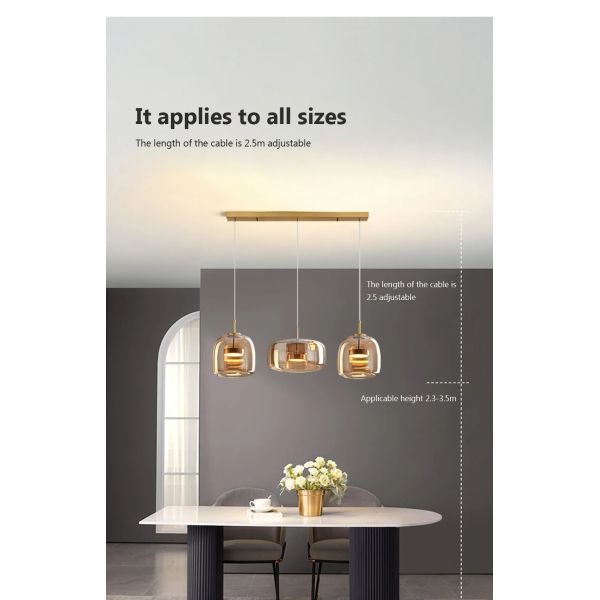 Nordic Glass Led Pendant Light Light Luxury Smoke Grey Hanging Light（WH-AP-677）