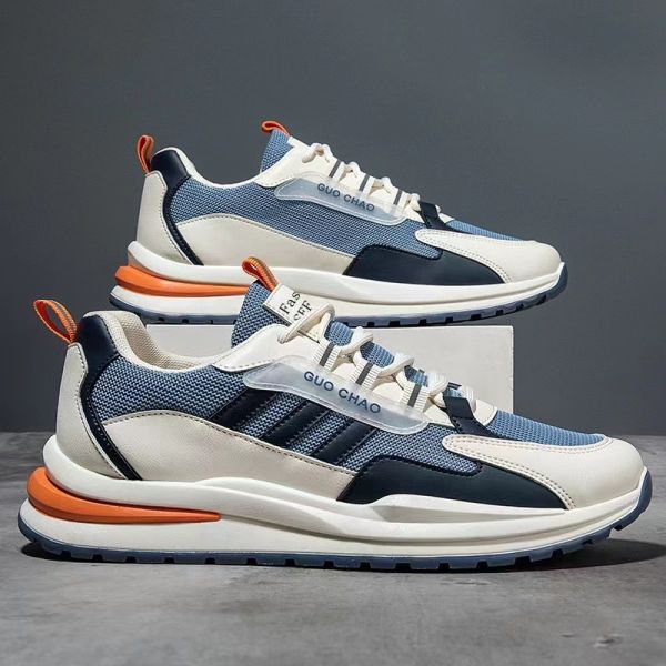 Mens Walking Sneakers with Breathable Mesh Upper and Anti Slip Outsole for Casual Wear with PVC Sole