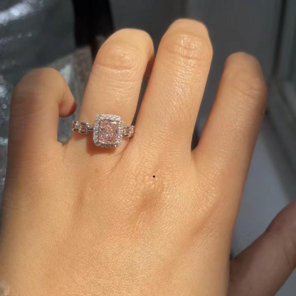 Отрезок валика обручальных колец диаманта диамантов 1ct ZKZ созданный лабораторией розовый