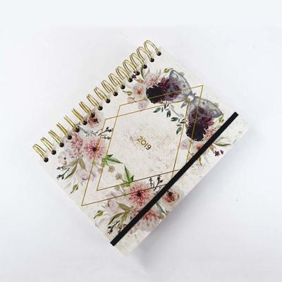 CMYK A5 Hardcover Notebook Printing Gold Spiral Weekly Daily Planner 80 Sheets