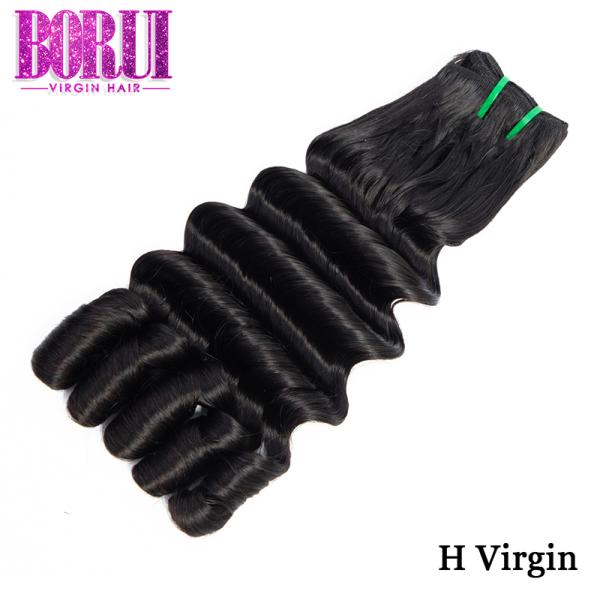 Egg Natural Curly Hair Extensions , Double Drawn Hair Weft Funmi Natural Color