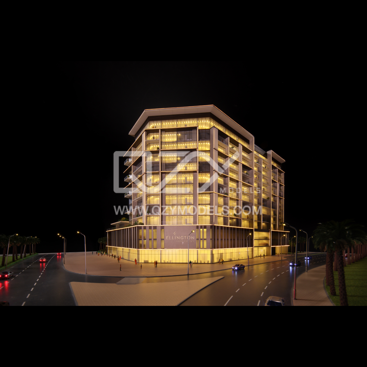 1:100 Scale Architectural Model with Full Lighting and Laser Cutting for Dubai Ellington Properties Project