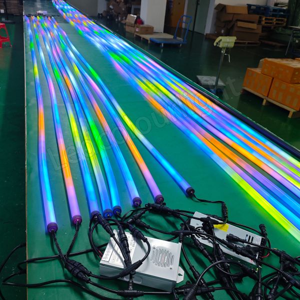 RGB 360 Luminous Black Silicone Flexible Neon Tube Lights for Clubs Bars Events