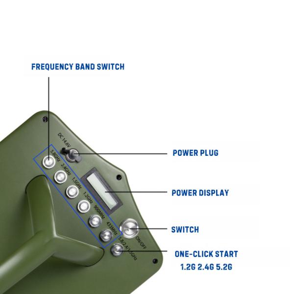 FPV Jamming Shield DJI Jammer 6 Band Long Range 2KM Handheld Drone Jammer