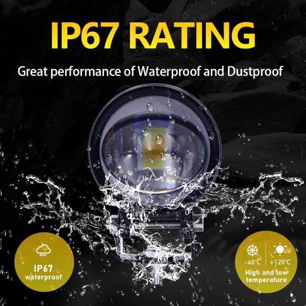 Aluminum White Yellow Direct Light 30V LED Spot Lights Motorcycle