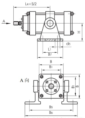 QGA QGB Big Bore Air Cylinder 32 to 400 with Cushion and CA CB TC Flange