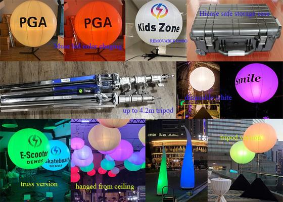 1.6m / 5.2ft LED ホワイト または RGBW 400W イベント バルーンライト 三脚 ストラス または 天井 吊り