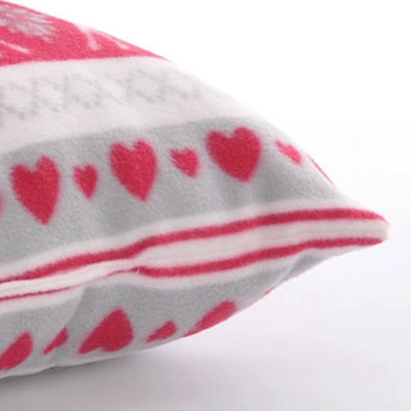 Christmas Red Snowflake Foldable Blanket Pillow Polar Fleece And Blanket Gift Set