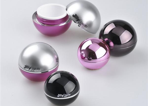 Black Plastic Jars With Lids With A Silver Lining , Jet Molding