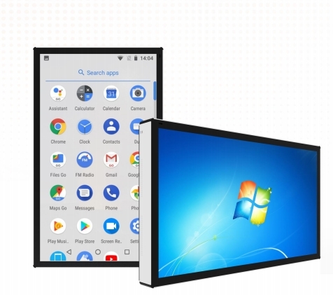 Borne tactile 55 pouces numérique Android sur pied Infrarouge PCAP Tactile Sur pied Mural en option Windows OPS pour supermarché bureau commercial