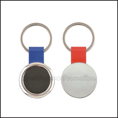 Hot Sale promotional logo advertising loop rotary silver keychain keyring business gift