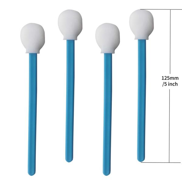 128mm Long Blue Hanlde Round Foam Swabs Car Printer Head Dust Remove Swab