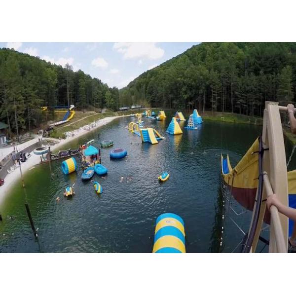 Amazing 0.9mm PVC Inflatable Water Park / Blow Up Water Trampoline For Kids