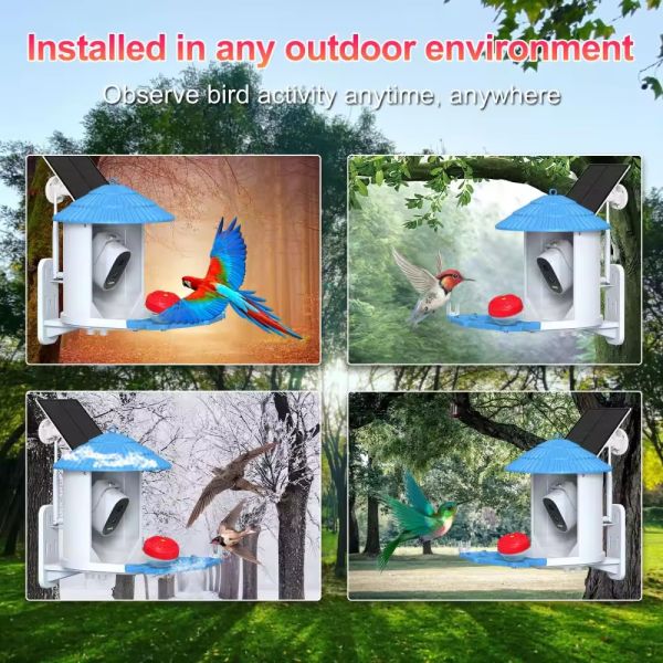 4MP Bird Feeder Camera With Solar Panel Smart AI Recognition Bird Feeder