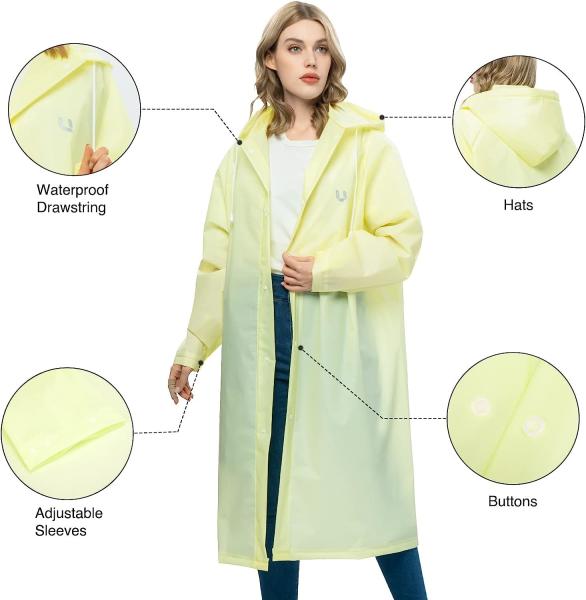 Oxford Raincoat Polyester & PVC Raincoat PVC Raincoat EVA Raincoat, Rain Poncho Reusable Unisex for Women Rain Cape