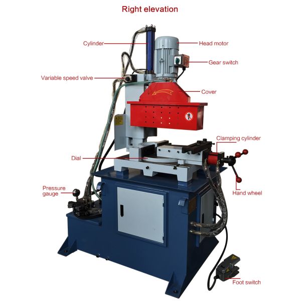 350 Hydraulic Iron Semi Automatic Pipe Cutting Machine 3.3kw 4.0kw
