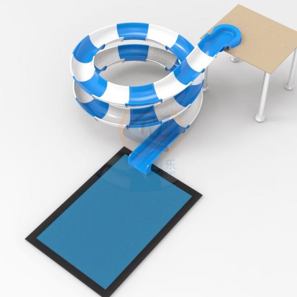 Hotel Pool Fiberglass Curved Water Body Slide For Kids Adults 60-90cm Pool Depth