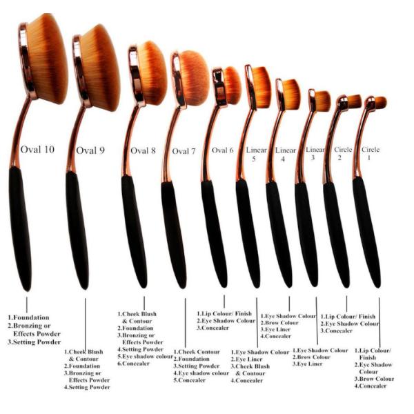 Beauty Toothbrush Looking Makeup Brushes Rose Gold Face Makeup Brush Set