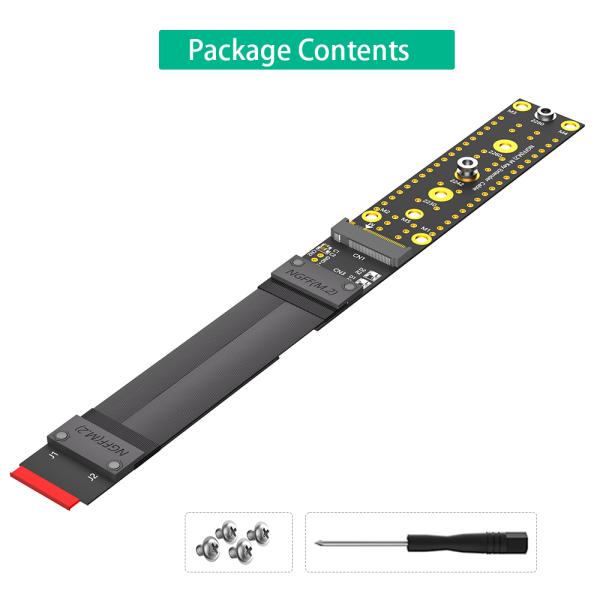 M.2 NVMe SSD Extension Cable PCIe 3.0 X4 Full Speed with 20cm Length for Key M Interface