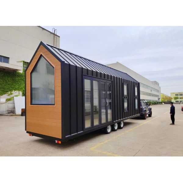 Luxury Glamping Prefabricated Houses Custom  Tiny House On Wheels For Hotels / Camping / Rental