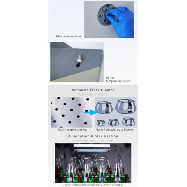 300RPM Refrigerated Orbital Linear Laboratory Shaking Incubator HS-4022D with 50mm Orbit
