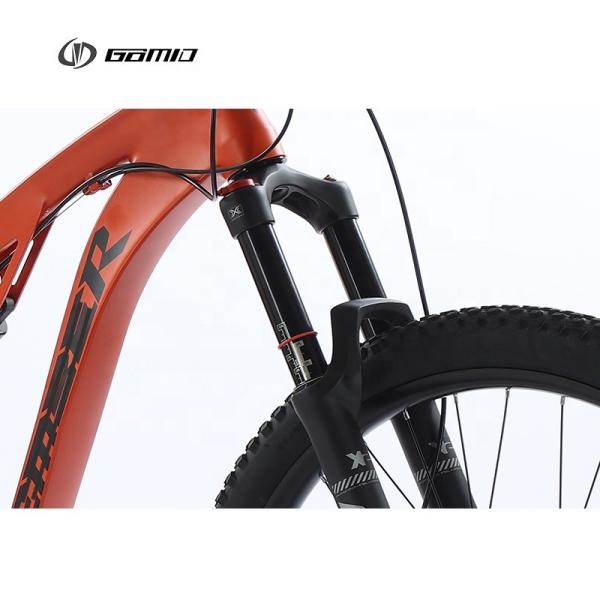 GOMID Trail Full Suspension Mountain Bike SHIMANO Gear Kit Soft Tail Thru Axle Design and Aluminum Alloy Rim Material